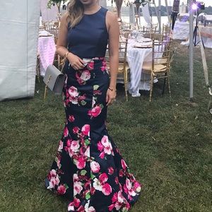 Two piece mermaid floral gown